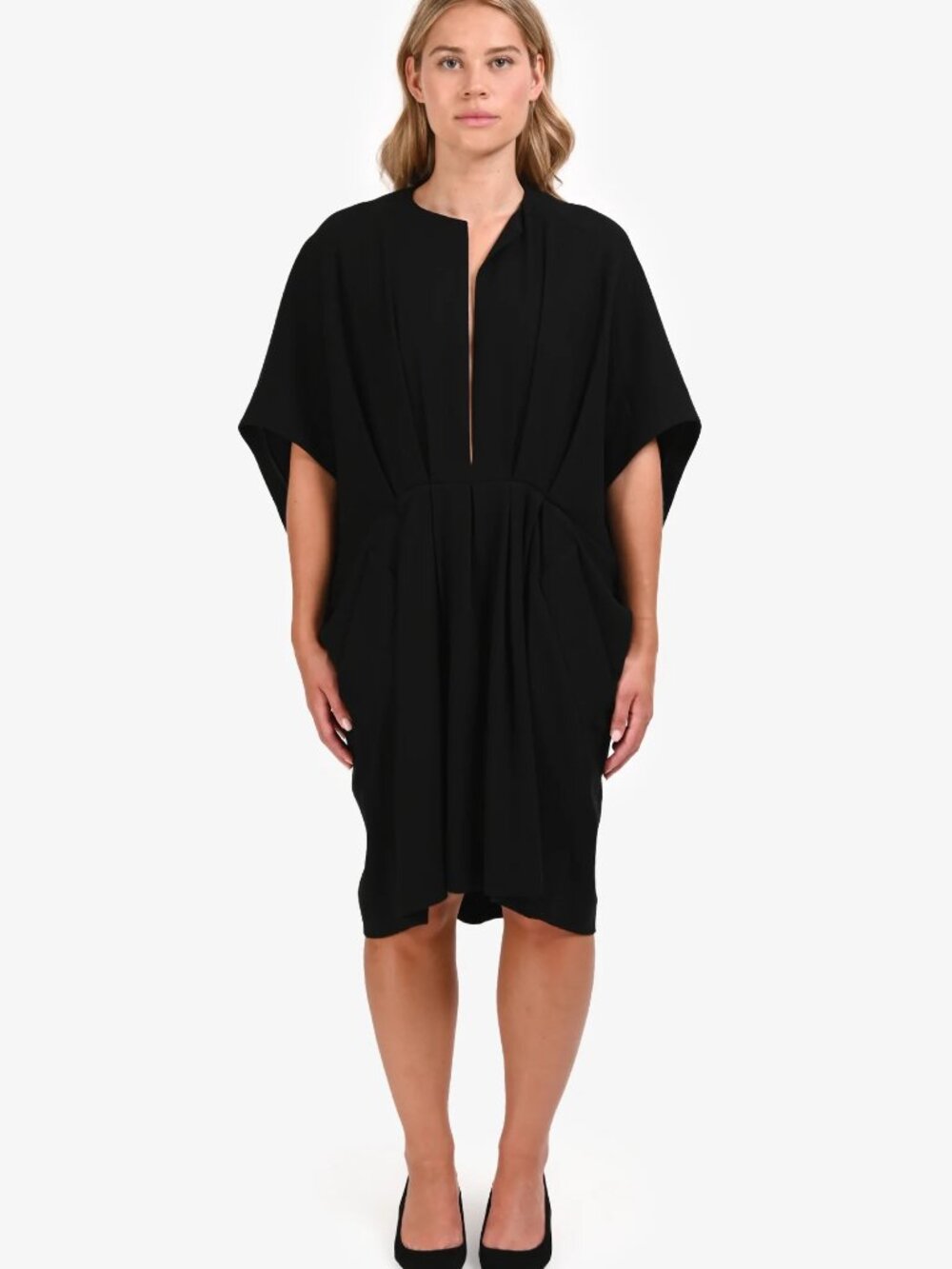 Vintage Yves Saint Laurent Black Wool Dress Size 36